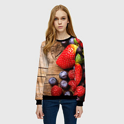 Свитшот женский Ягодный микс, цвет: 3D-черный — фото 2