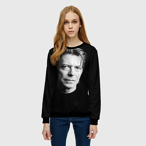 Женский свитшот David Bowie: Black Face / 3D-Черный – фото 3