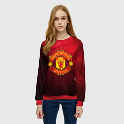Свитшот женский Манчестер Юнайтед, цвет: 3D-красный — фото 2