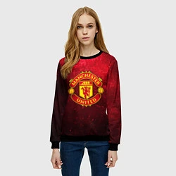 Свитшот женский Манчестер Юнайтед, цвет: 3D-черный — фото 2