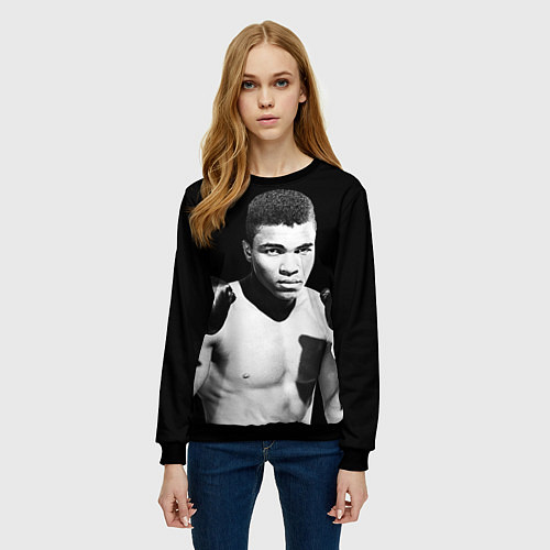 Женский свитшот Muhammad Ali / 3D-Черный – фото 3