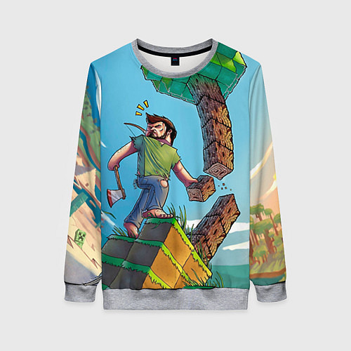 Женский свитшот Minecraft Woodcutter / 3D-Меланж – фото 1