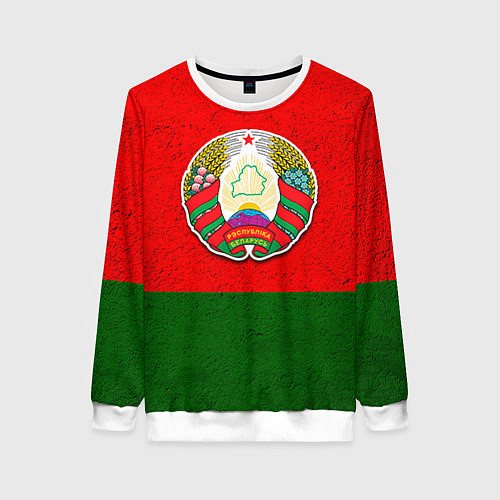 Женский свитшот Герб Беларуси / 3D-Белый – фото 1