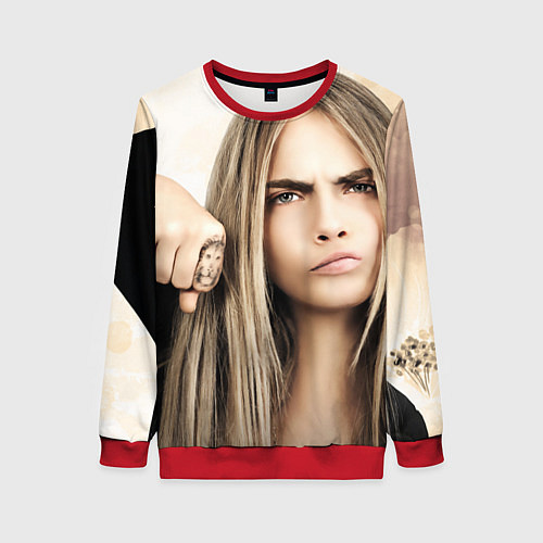 Женский свитшот Cara Delevingne / 3D-Красный – фото 1