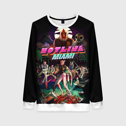 Женский свитшот Hotline Miami / 3D-Белый – фото 1