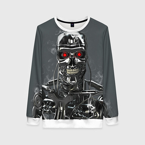 Женский свитшот Скелет Терминатора / 3D-Белый – фото 1