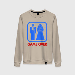 Свитшот хлопковый женский Game over, цвет: миндальный
