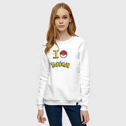 Свитшот хлопковый женский Покемон I love pokemon, цвет: белый — фото 2