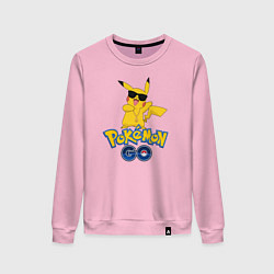 Свитшот хлопковый женский Pokemon GO, цвет: светло-розовый