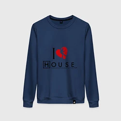 Свитшот хлопковый женский I love House MD, цвет: тёмно-синий