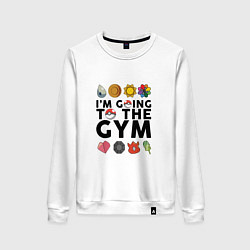 Свитшот хлопковый женский Pokemon Im going to the gym (black), цвет: белый