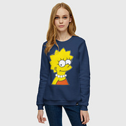 Свитшот хлопковый женский Lisa Simpson, цвет: тёмно-синий — фото 2