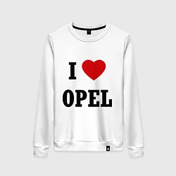 Свитшот хлопковый женский I love Opel, цвет: белый
