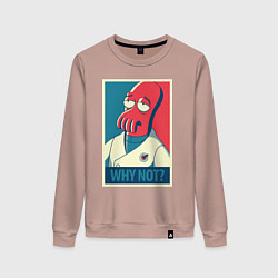 Свитшот хлопковый женский Zoidberg: Why not?, цвет: пыльно-розовый