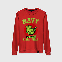 Свитшот хлопковый женский Navy: Po-1967, цвет: красный
