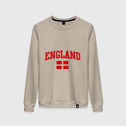 Свитшот хлопковый женский England Football, цвет: миндальный