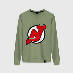 Свитшот хлопковый женский New Jersey Devils, цвет: авокадо