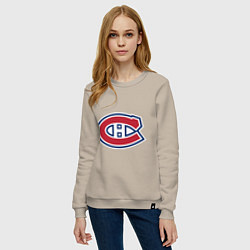 Свитшот хлопковый женский Montreal Canadiens, цвет: миндальный — фото 2