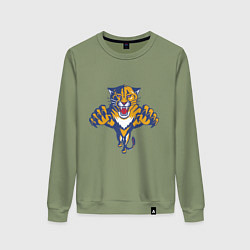 Свитшот хлопковый женский Florida Panthers, цвет: авокадо