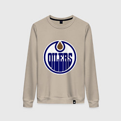 Свитшот хлопковый женский Edmonton Oilers, цвет: миндальный