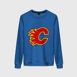 Свитшот хлопковый женский Calgary Flames, цвет: синий