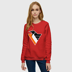 Свитшот хлопковый женский Pittsburgh Penguins, цвет: красный — фото 2
