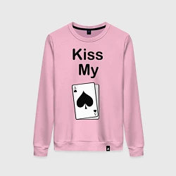 Свитшот хлопковый женский Kiss my card, цвет: светло-розовый