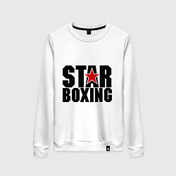 Свитшот хлопковый женский Boxing star, цвет: белый