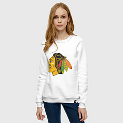 Свитшот хлопковый женский Chicago Blackhawks: Kane, цвет: белый — фото 2