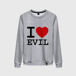 Свитшот хлопковый женский I love evil, цвет: меланж