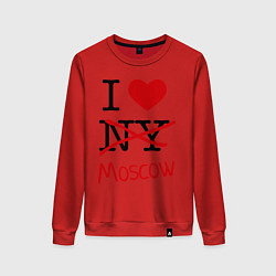 Свитшот хлопковый женский I love Moscow, цвет: красный