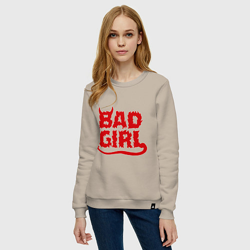 Женский свитшот Bad Girl / Миндальный – фото 3