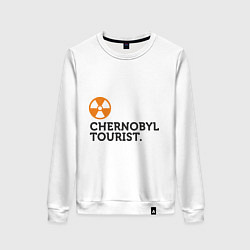 Свитшот хлопковый женский Chernobyl tourist, цвет: белый