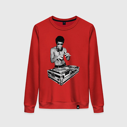 Женский свитшот Брюс Ли Dj / Красный – фото 1