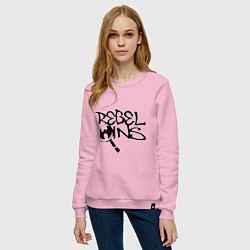 Свитшот хлопковый женский Wu-Tang - Rebel Ins, цвет: светло-розовый — фото 2