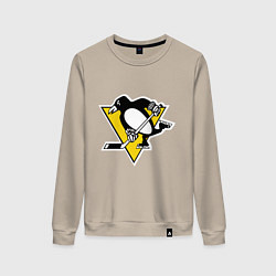 Свитшот хлопковый женский Pittsburgh Penguins, цвет: миндальный