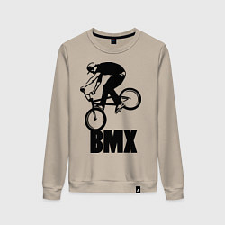 Свитшот хлопковый женский BMX 3, цвет: миндальный