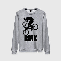 Свитшот хлопковый женский BMX 3, цвет: меланж