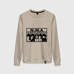 Свитшот хлопковый женский NWA, цвет: миндальный