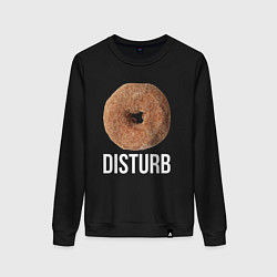 Свитшот хлопковый женский Disturb Donut, цвет: черный