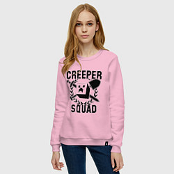 Свитшот хлопковый женский Creeper Squad, цвет: светло-розовый — фото 2