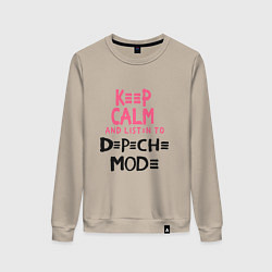 Свитшот хлопковый женский Keep Calm & Listen Depeche Mode, цвет: миндальный