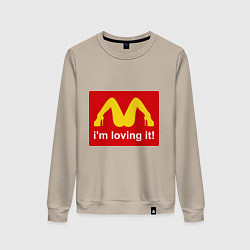 Свитшот хлопковый женский Im lovin it!, цвет: миндальный