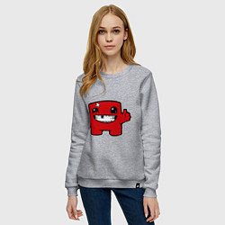 Свитшот хлопковый женский Super Meat Boy, цвет: меланж — фото 2