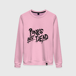 Свитшот хлопковый женский Punks not dead, цвет: светло-розовый