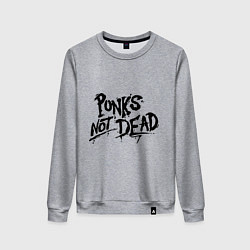 Свитшот хлопковый женский Punks not dead, цвет: меланж