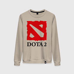 Свитшот хлопковый женский Dota 2: Logo, цвет: миндальный
