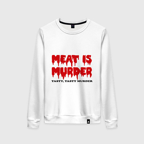 Женский свитшот Мясо это вкусное убийство / Белый – фото 1