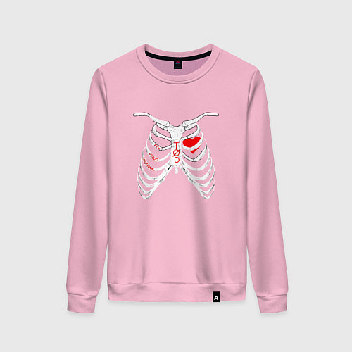 Женский свитшот TOP Skeleton / Светло-розовый – фото 1