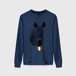 Свитшот хлопковый женский Juventus Zebra, цвет: тёмно-синий